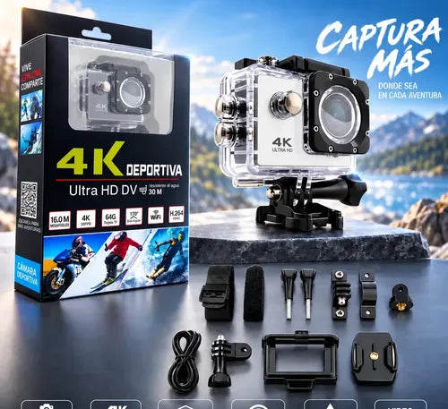 Cámara Deportiva Acción 4k Wifi 16mp 170° Sumergible 30m
