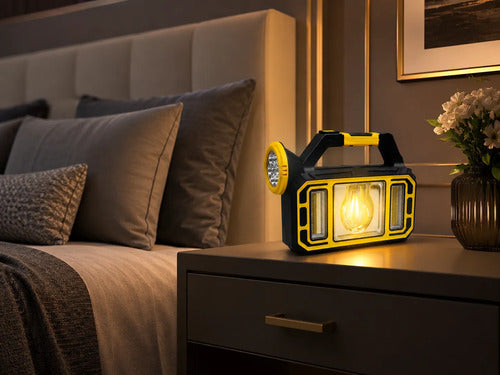 Linterna Solar Multifunción Portátil Luz Led Recargable Usb Blanca/ Amarilla Amarillo/negro