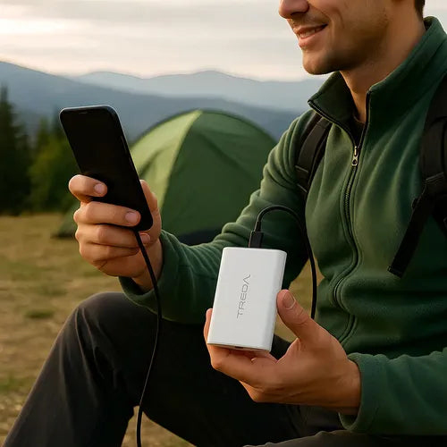 Power Bank Treqa Con Carga Rápida Y Doble Salida Usb Para Celular, Tablet, Smartwatch