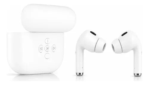 Kit Audífonos Inalámbricos Earbuds Con Bolso Organizador Blanco/beige