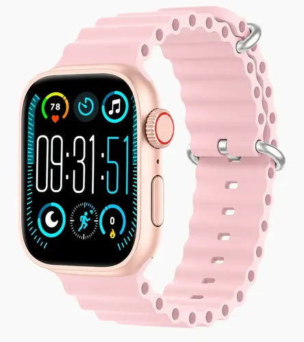 Smartwatch Diegmark W9 Ultra De 45 Mm Para Llamadas Y Salud Hebilla Rosa Oro Brillante