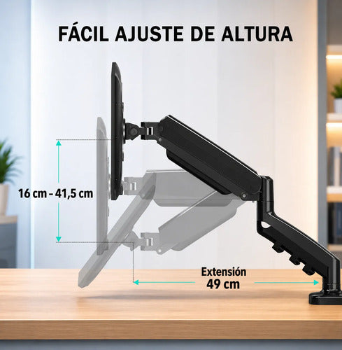 Soporte Monitor Articulado 17 A 32 Pulgadas Vesa Ajustable Negro