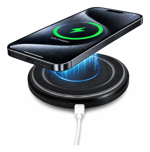 Cargador Magnético Inalámbrico 15w Compatible Con iPhone Negro