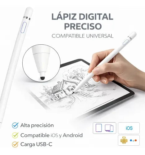 Stylus Pen Lapíz Recargable Universal Para Tablet Y Celular
