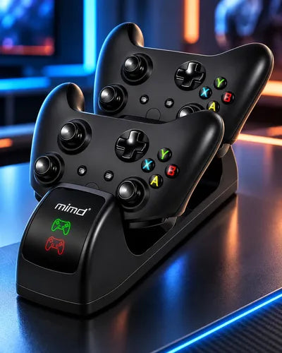 Base Cargador Doble Para Controles Xbox One S/x + 2 Baterias