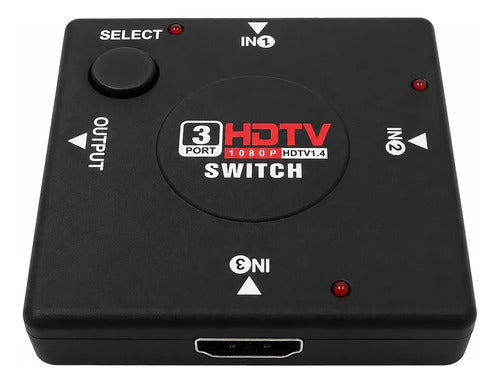 Switch Hdmi Irm Con 3 Entradas Y 1 Salida Para Tv Y Consolas
