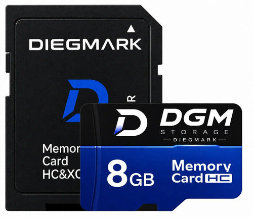 Tarjeta Microsdhc Diegmark 8gb Clase 10 U1 Con Adaptador Sd Para Celulares Y Tablets