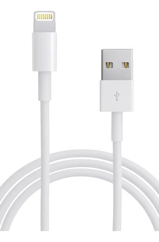 Cable Usb Carga Rápida Para iPhone Lightning 1mt Blanco