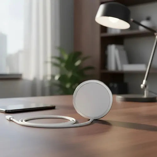 Cargador Magnético Inalámbrico Rápido Diegmark De 15w Para iPhone Y Android En Blanco