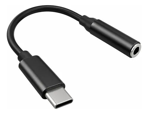 Adaptador Audio Tipo C A Jack 3.5mm Conector De Audífonos Negro