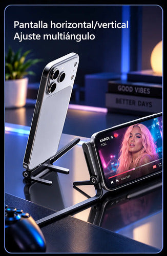 Cable Usb-c Carga Rápida 240w Con Soporte Plegable 2 En 1 Negro