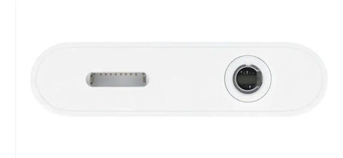 Adaptador Splitter Compatible Con iPhone Dual Carga Y Audio Blanco