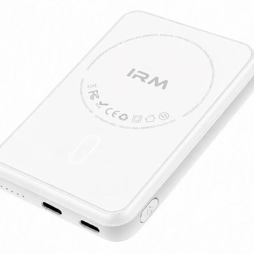 Power Bank Magnético Inalámbrico De 5000mah Con Carga Rápida Pd20w Para iPhone Y Android Blanco