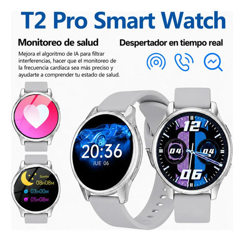 Smartwatch Diegmark Active.2 Sport Con Llamadas Bluetooth Para Android Y Ios Plateado Hebilla Gris