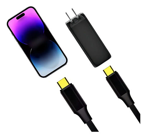 Cable Tipo C A Tipo C Compatible Carga Rápida Negro