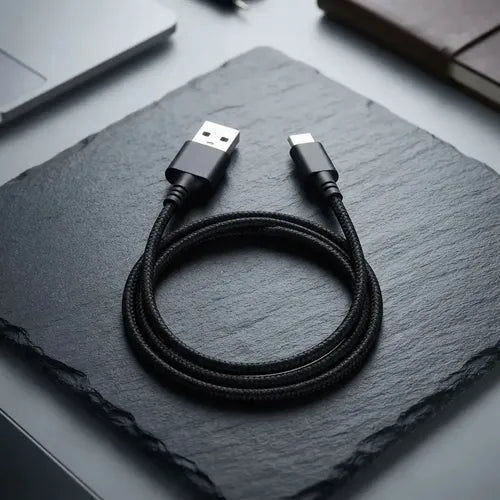 Cable Usb A Tipo C De 1 M Reforzado Para Carga Rápida Y Datos Negro