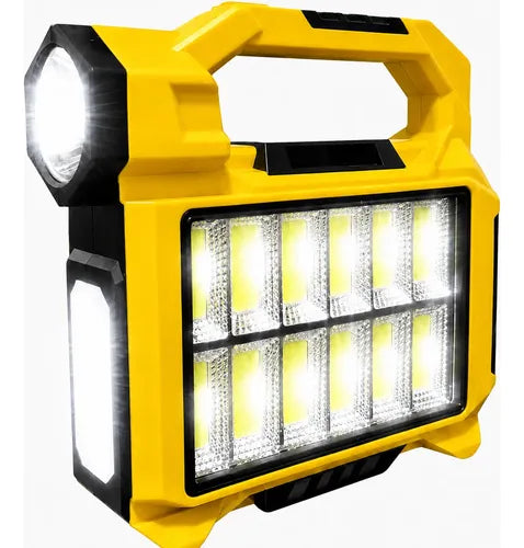 Linterna Led Solar Recargable 30w Con Luz Frontal Y Lateral