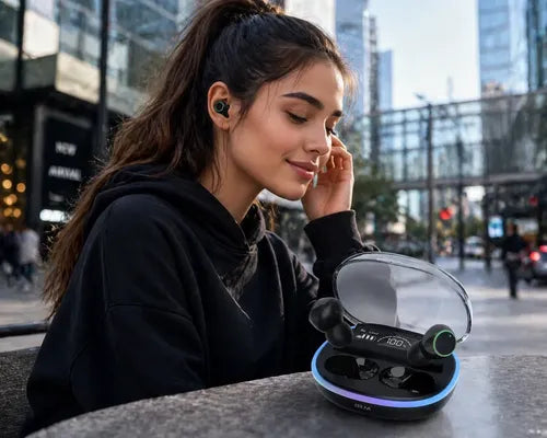 Audífonos In Ear Inalámbricos Bluetooth 5.3 Estuche Led Rgb Negro
