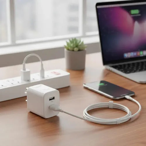 Cargador Para iPhone 35w 8 X Xr 11 12 13 14 Pro Max Color Blanco Con Cable Alta Velocidad Carga Rápida Milk White