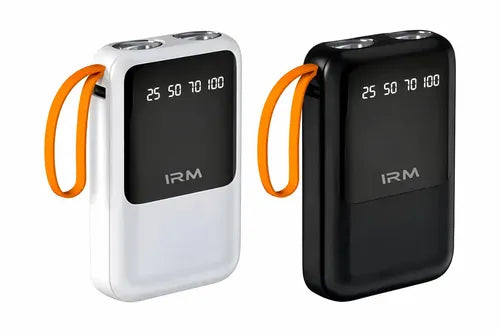 Power Bank Portátil Diegmark De 10000 Mah Con Carga Rápida 12w, Cables Integrados Y Linterna Led Negro/blanco