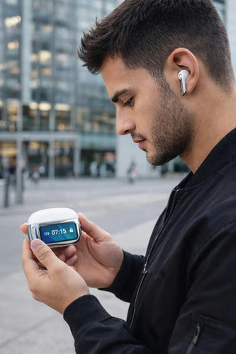 Audífonos Inalámbricos T-41 Con Pantalla Táctil Y Sonido Potente Para Deporte Blanco/plata