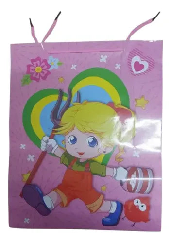 Bolsas De Regalo Infantiles Niña Pack 12 Diseños Animados Multicolores Diseño Variado