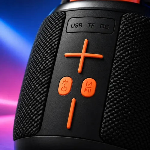 Parlante Portátil Rsm Hm-805 Bluetooth Con Radio Y Luces Led Negro
