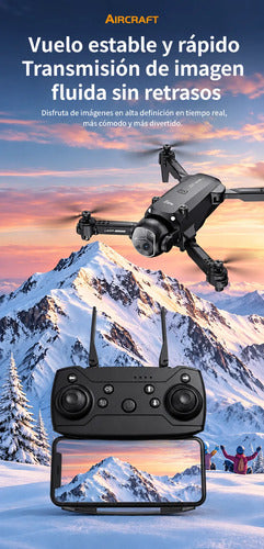 Drone Plegable Wifi Con Cámara Hd Control Remoto Giro 360° Gris