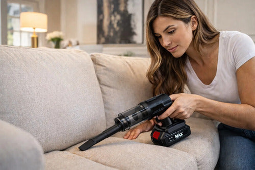 Aspiradora Inalámbrica 12v Portátil Para Auto Y Hogar Negro
