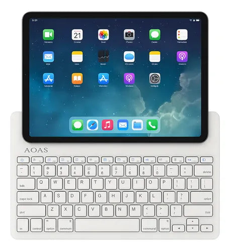 Teclado Inalámbrico Bluetooth Multidispositivo Silencioso Para Tablet Y Smart Tv Blanco Inglés Us
