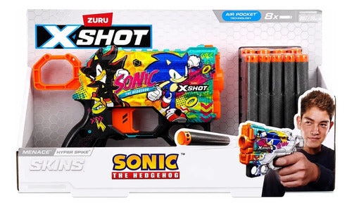 Pistola De Dardos Xshot Sonic Hyper Spike 8 Dardos De Espuma Multicolor