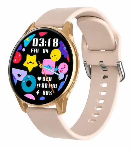 Smartwatch Diegmark Active2 Dorado Sport, Reloj Inteligente Con Llamadas, Monitor Cardíaco Y Actividad Para Android Y Ios Hebilla Beige Negro