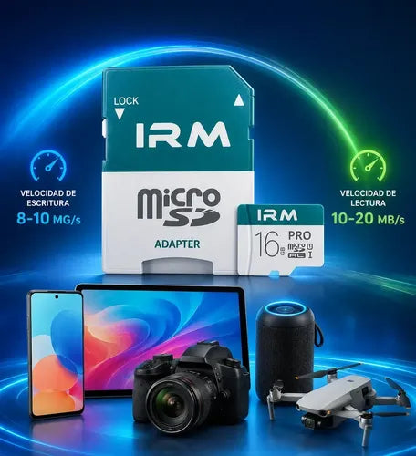 Tarjeta Micro Sd Irm De 16 Gb Clase 10 Con Adaptador Para Celulares Y Cámaras