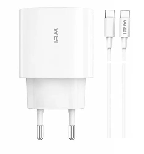 Cargador Rápido Usb-c Irm De Pared Con Cable, Para iPhone 15, 16, 17 Y Samsung Galaxy, Blanco
