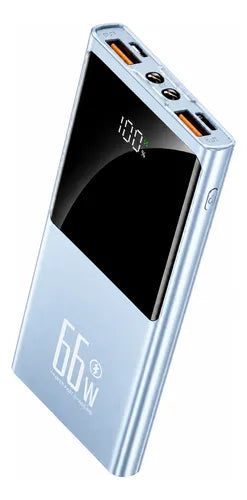 Powerbank 30000mah 66w Pantalla Digital 2 Usb Lampara Led Azul Claro