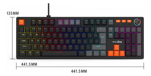 Teclado Mecánico Gamer Diegmark Wb555 Con Rgb Y Eje Rojo Usb-c Para Pc Y Mac Negro Español Latinoamericano
