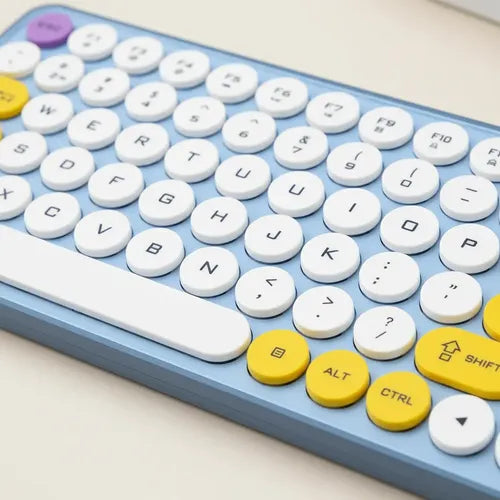 Kit Teclado Y Mouse Inalámbricos Teclas Redondas Silencioso
