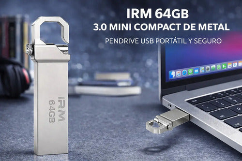 Pen Drive Diegmark 64 Gb Usb 3.0 Mini Compacto De Metal Plateado Liso