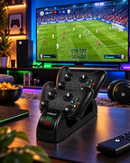 Base Cargador Doble Para Controles Xbox One S/x + 2 Baterias