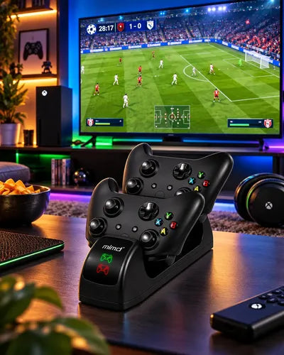 Base Cargador Doble Para Controles Xbox One S/x + 2 Baterias