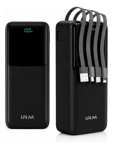 Powerbank 20000mah Cables Integrados Carga Rápida Universal Negro