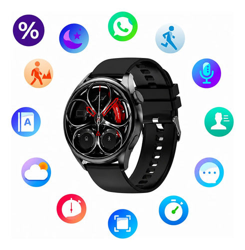 Smartwatch Deportivo Gt5 Control Salud Llamadas Nfc Negro Sport