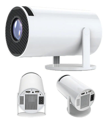 Proyector Portátil Full Hd 1080p Con Wi-fi, Giratorio 180° Para Teléfono Y Tv Stick Blanco