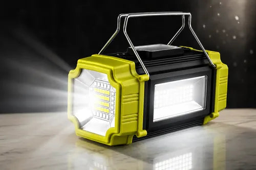Linterna Led Multifunción Recargable Solar + Usb + Powerbank Verde