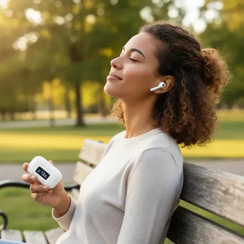 Audífonos Inalámbricos Tws Diegmark T19 Bluetooth 5.3 Con Cancelación De Ruido Y Micrófono Blanco