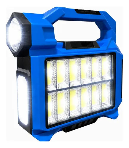 Linterna Led Solar Recargable 30w Con Luz Frontal Y Lateral