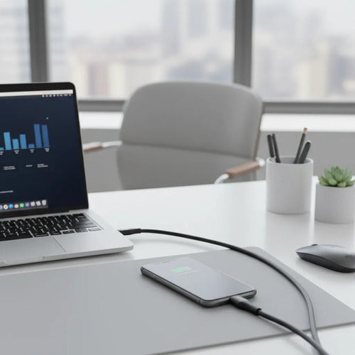 Cable Usb C 1m 120w Carga Rápida Alta Velocidad Para Android Negro