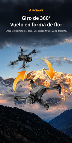 Drone Plegable Wifi Con Cámara Hd Control Remoto Giro 360° Gris