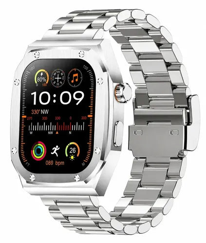 Smartwatch Diegmark Z17-max Para Hombre Y Mujer Con Llamadas Bluetooth Y Pantalla Amoled 2.01  Plateado Metalica
