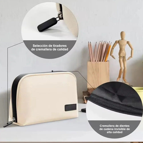 Kit Powerbank 30000mah Carga Rápida + Bolso Organizador Blanco/beige